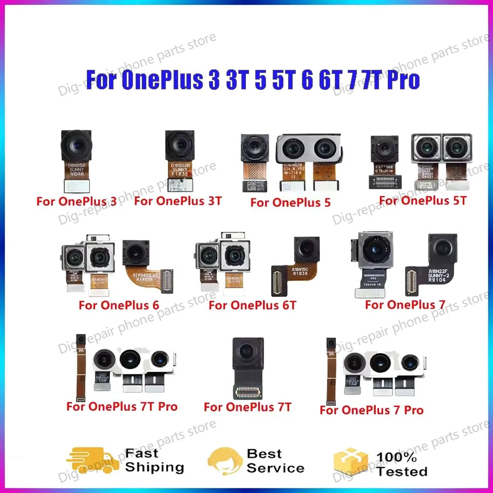 For OnePlus 3 3T 5 5T 6 6T 7 7T Pro Front Selfie Facing Back Rear Main Camera Big Small Module Flex Cable