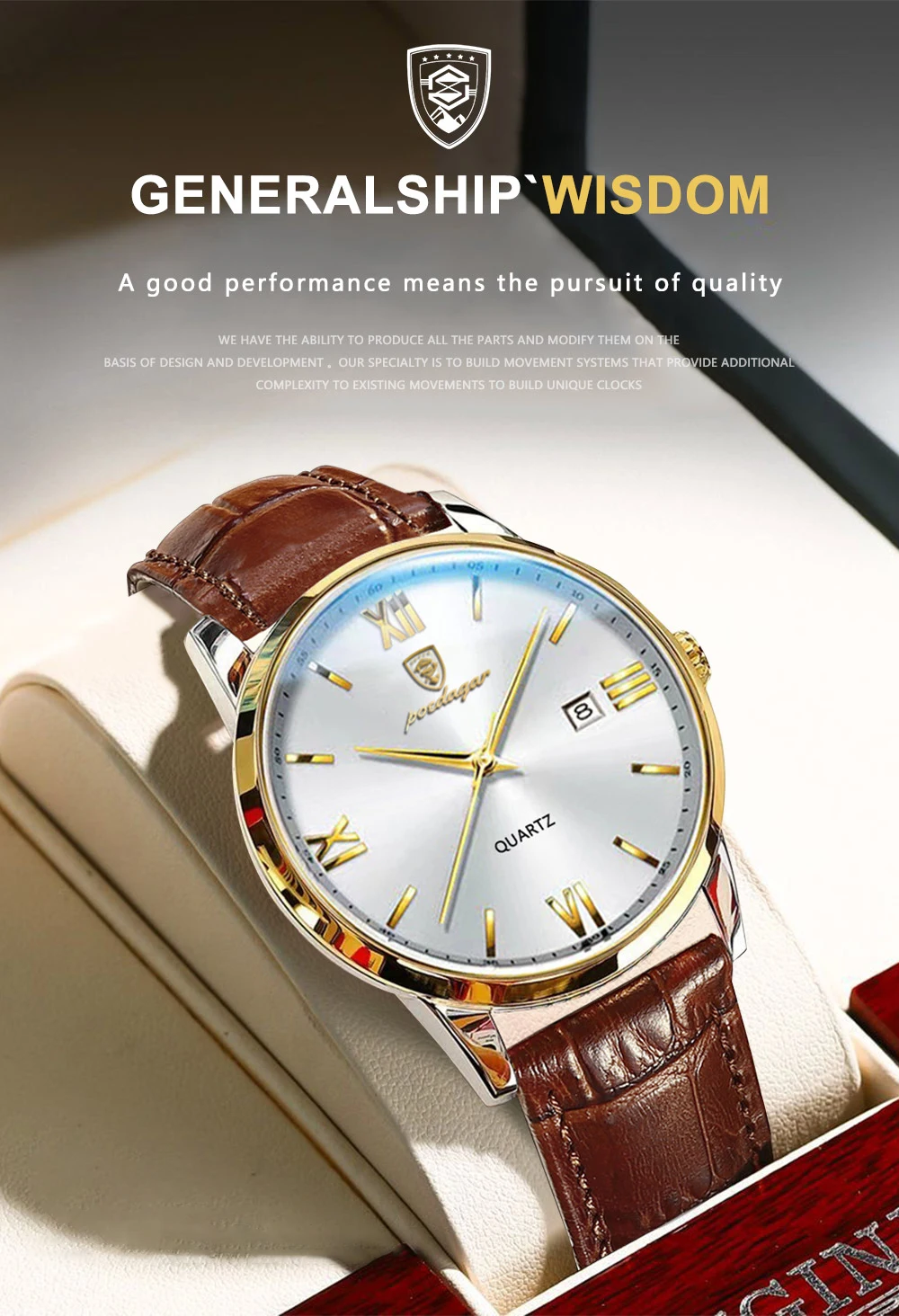 POEDAGAR Luxus Business Mann Armbanduhr Leuchtende Wasserdichte Datum Leder herren Uhr Mode Quarz Uhren Für Männer Reloj Hombre – Detail 5