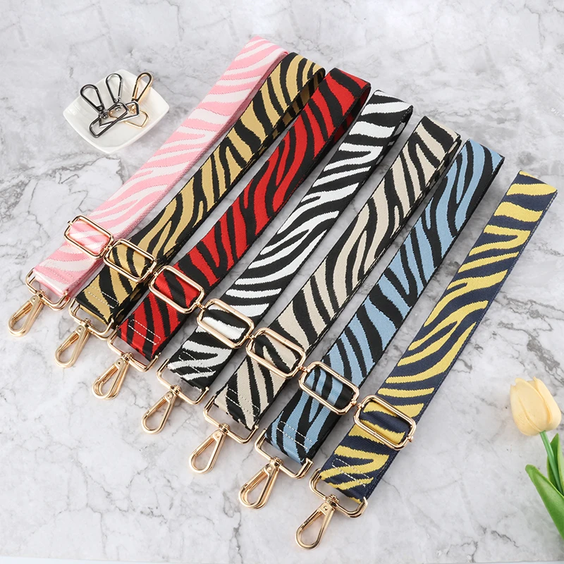 Shoulder Strap Replacement Nylon Adjustable Crossbody Bags Ethnic Style Colourful Pattern Handbag  Fashion Wide Sling Bag Strap