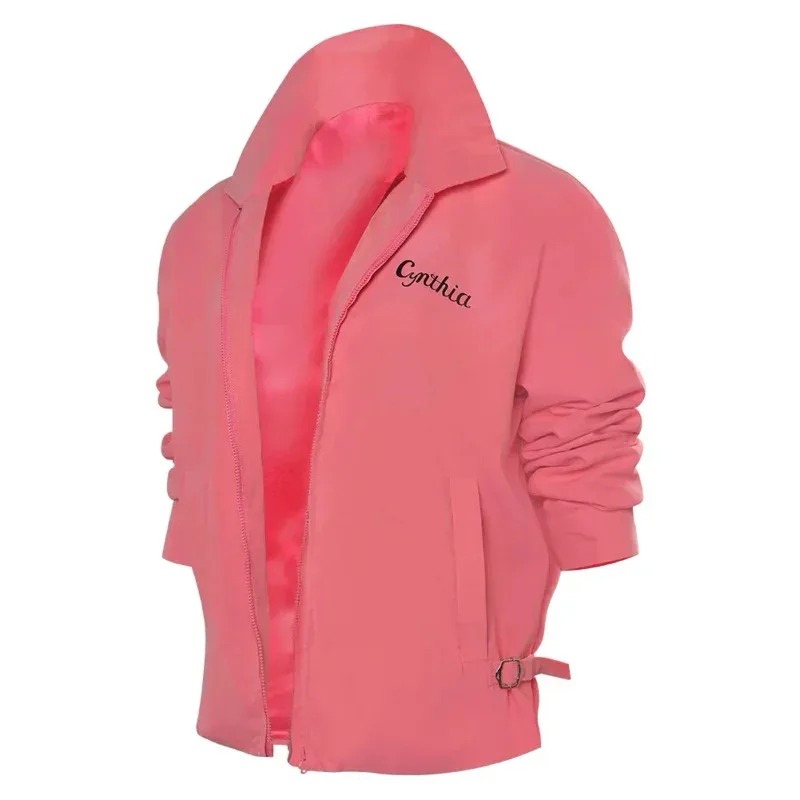 Cosjie Grease Pink Lady Cosplay Costume Jacket Coat Casual Sweatshirt Fantasia Women Girls Halloween Carnival Party Disguise Clo