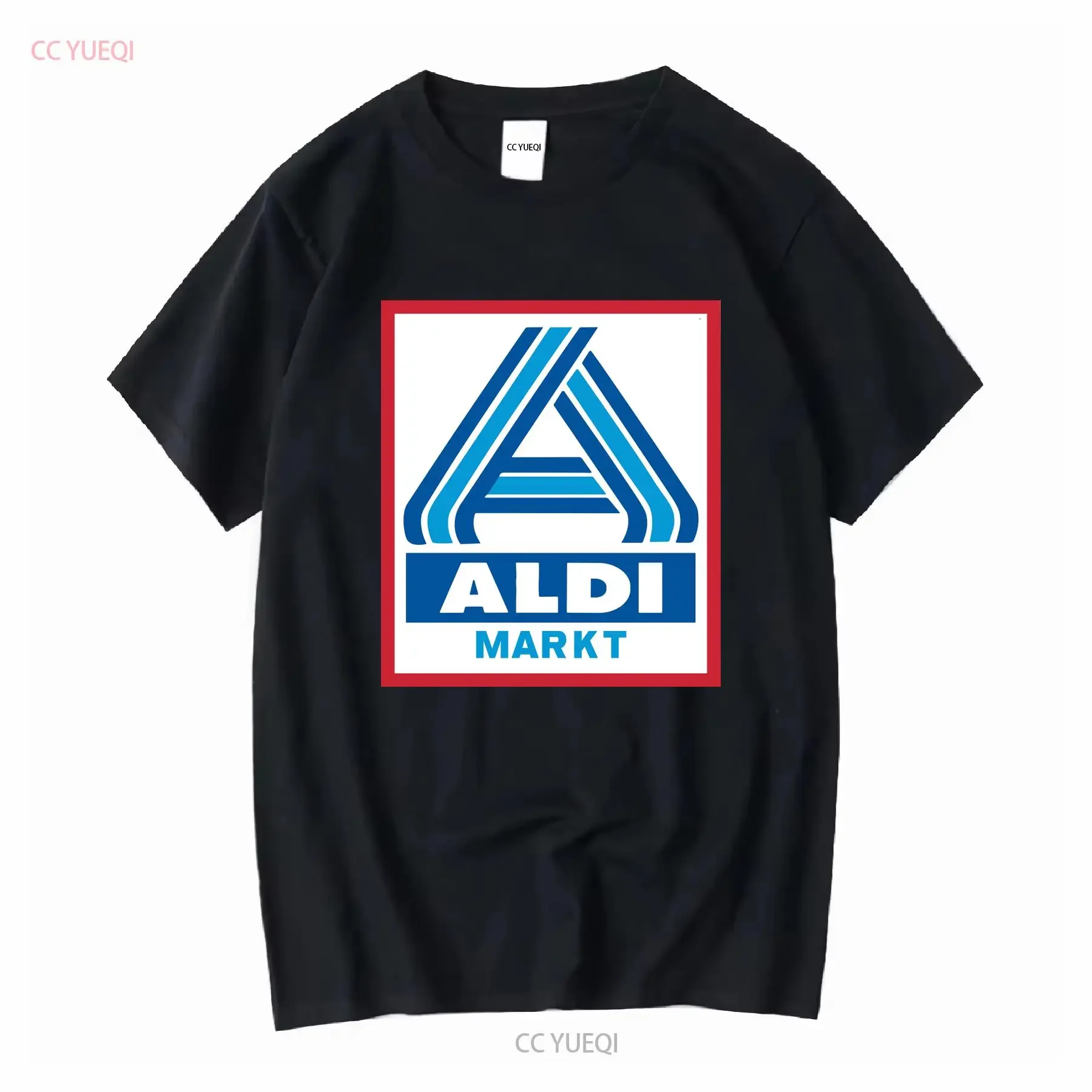 NEUES HEMD ALDI MARKT LOGO T LUSTIGE GRÖSSE S BIS 5XL Vintage gewaschene Designerkleidung Stretched Soft Top für den täglichen Gebrauch Leicht