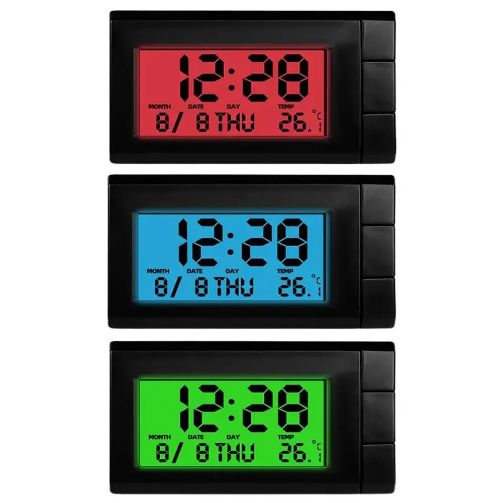 Car Electronic Clock LCD Display Auto Digital Calendar 2 In 1 Electronic Temperature Gauge For Car Accessories For Vehicle Parts