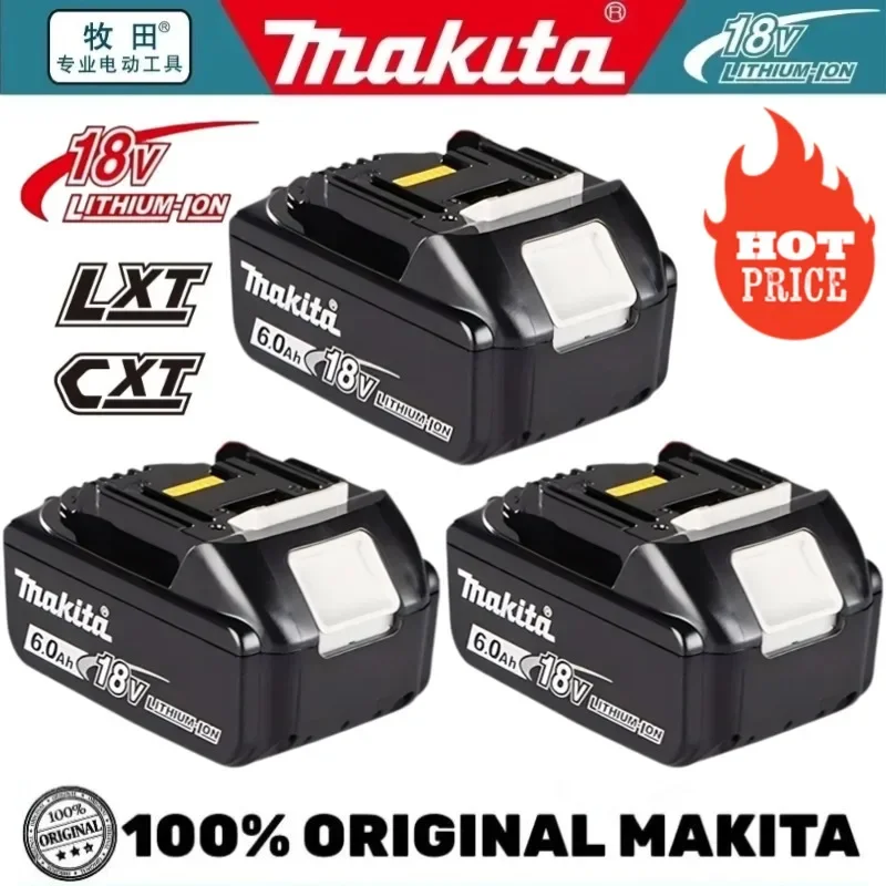 

Original Makita 18V battery 6.0AH With LED li-ion replacement LXT BL1860B BL1860 BL1850 Makita rechargeable power tool battery