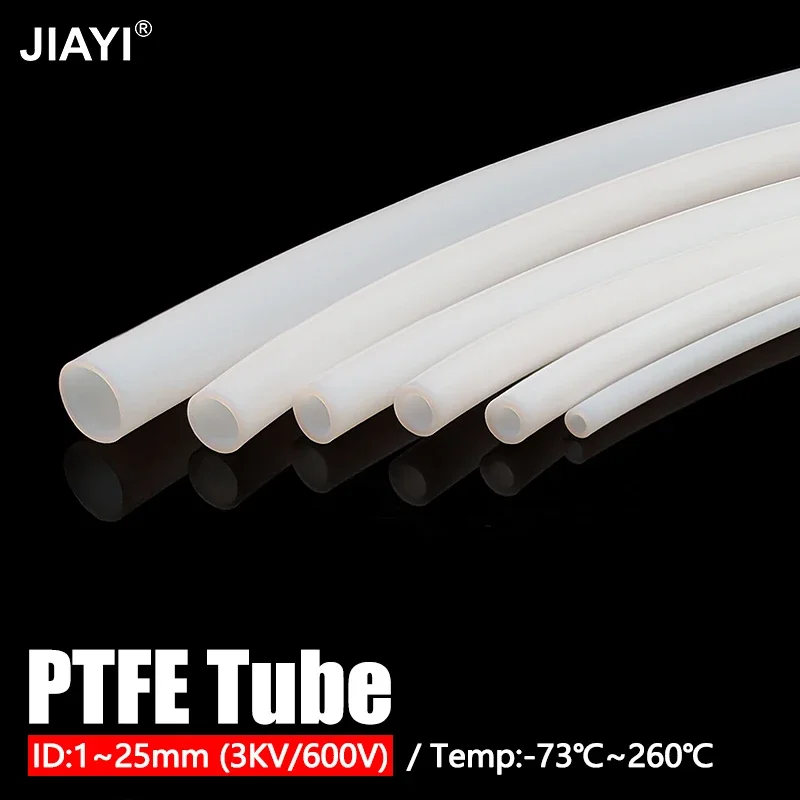 

PTFE Teflonto Pipe White Low Friction High Temperature Insulated Tube ID 1mm/2mm/3mm/4mm-19mm 50cm/1m for 3D Printer Spare Parts