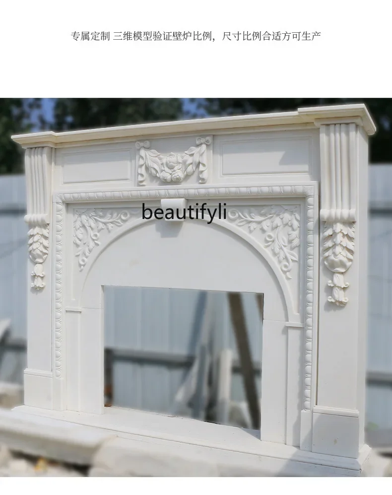 

a13 Marble mantel heating living room villa decoration ornament rich atmosphere European style
