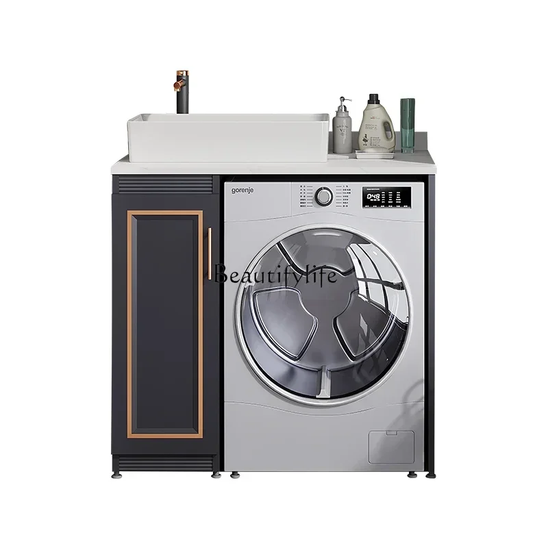 FG11Small apartment washing machine cabinet combination space aluminum bathroom laundry washbasin integrated significant  cabine