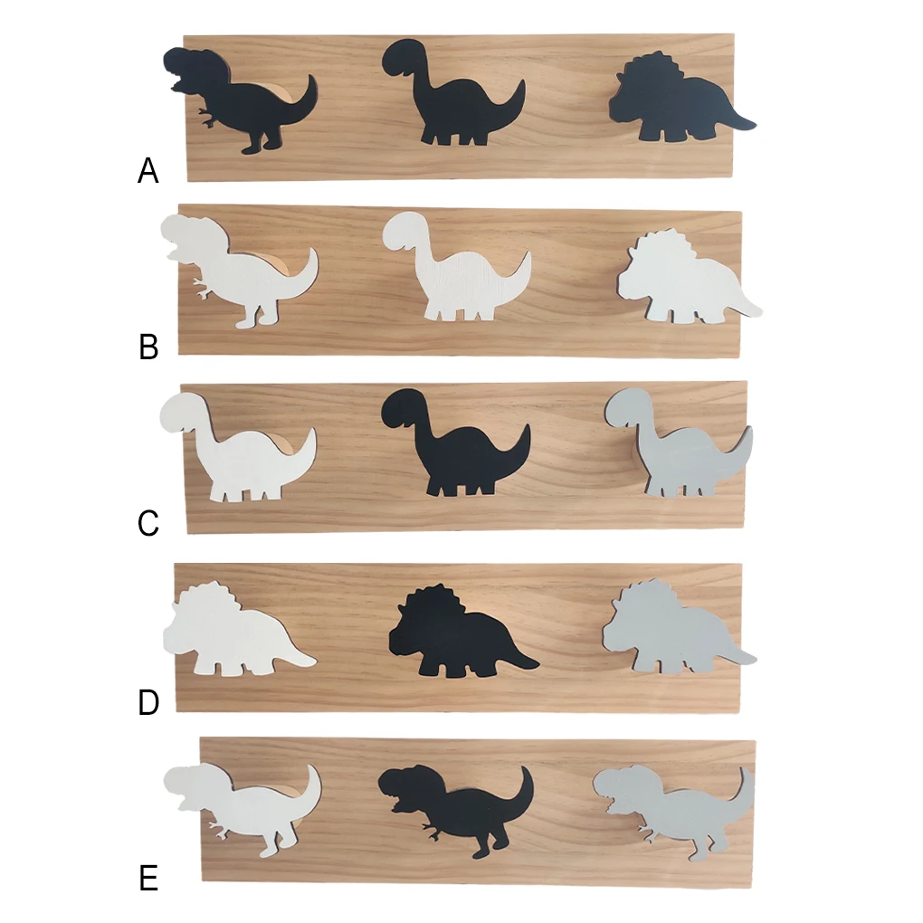 Wood Decorative Dinosaur Wall Hook Suitable For Any Decor Strong Load-Bearing Multifunctional