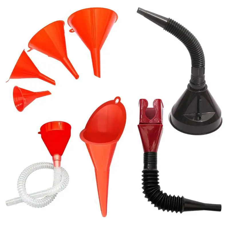 

Multipurpose Funnel Set 8 Pack Car Plastic Wide Mouth Oil Fuel Pouring Kit For Home Garage Mechanic Workshop