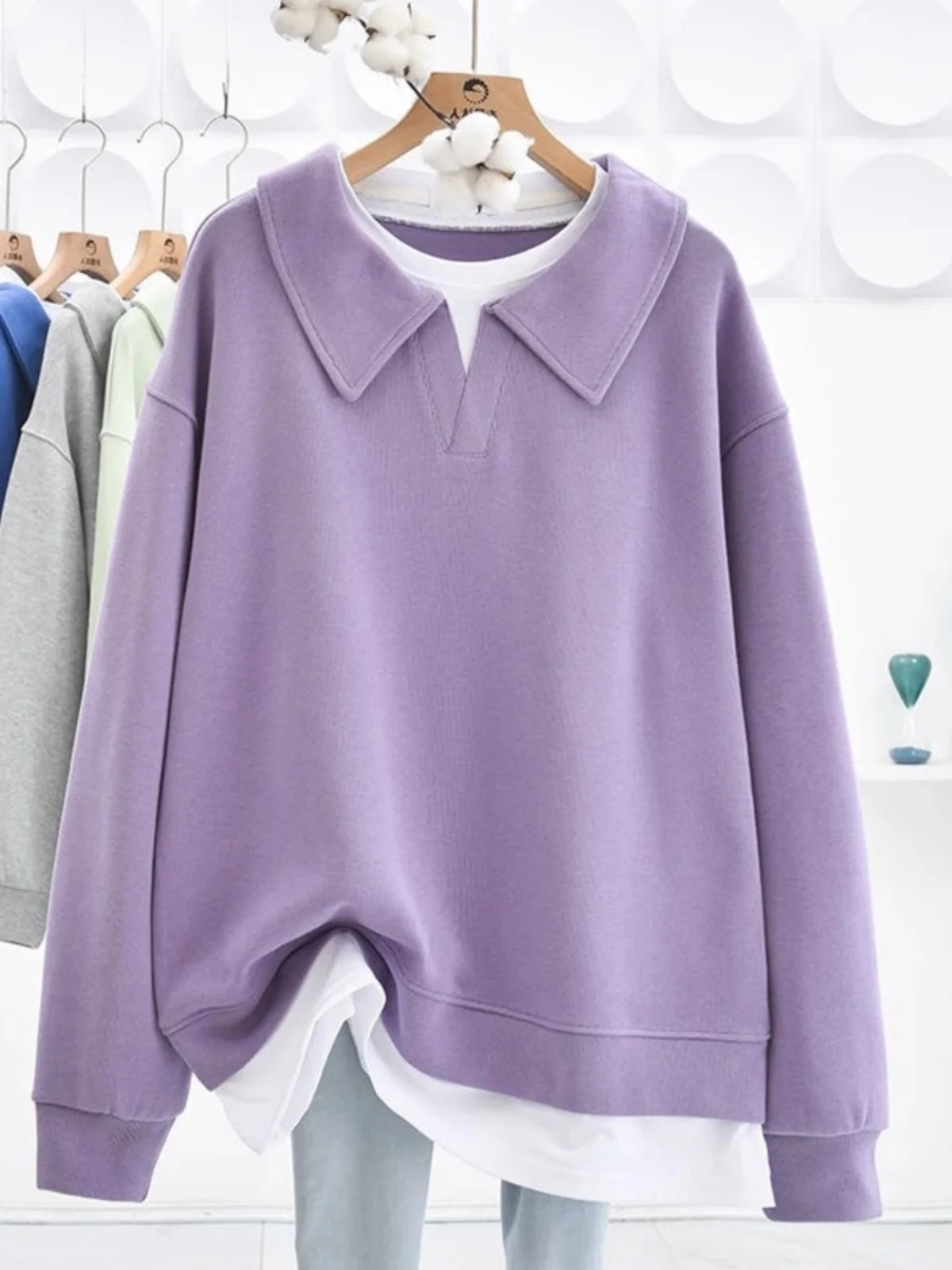 

Новинка: Женская свободная толстовка оверсайз из полиэстера, средней длины, повседневная, осенняя