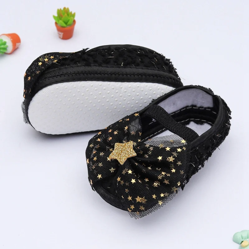 Sweet Lace Bowknot Baby Girl Princess Shoes Newborn Fashion First Walkers Infant Soft Soled Non-slip Footwear Crib Shoes