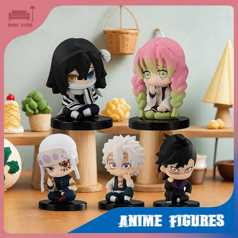 شيطان القاتل يجلس شبح دمية شخصيات كرتونية Q نسخة Tanjiro Nidouzi Inosuke Zenizu لعبة بولي كلوريد الفينيل نموذج زخارف مكتب تحصيل هدية