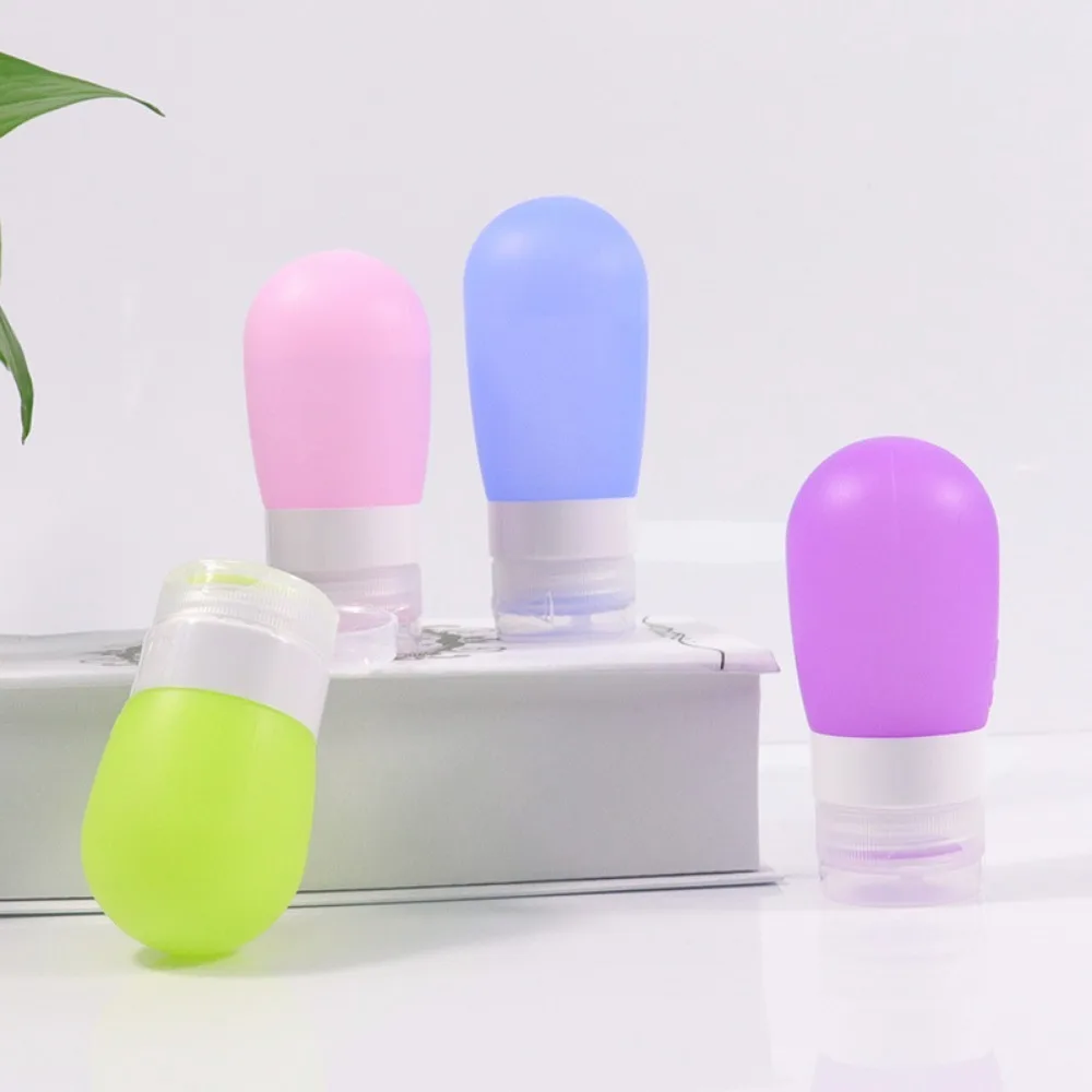 1pcs 38ml 60ml 80ml Portable Travel Silicone Bottle Cosmetics Shampoo Leakproof Container Refillable Lotion Sample Empty Bottle