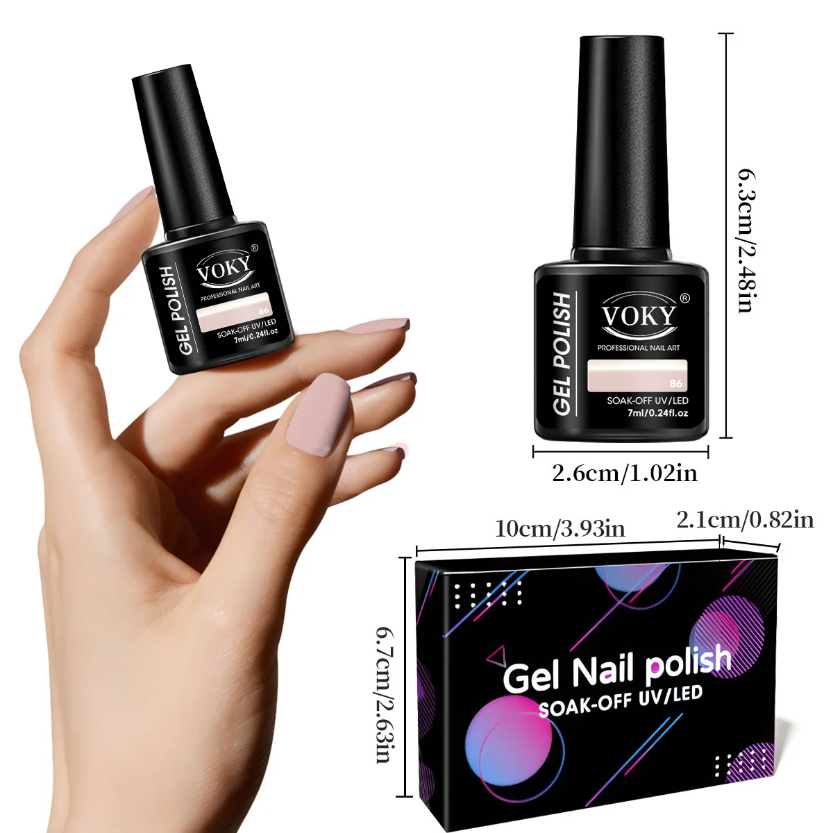 VOKY 6-teiliges Nagelset, geeignet für alle Jahreszeiten, geeignet für DIY-Nagelkunst-/Fußpflegesets, mit glatter Textur für Feiertagsnägel