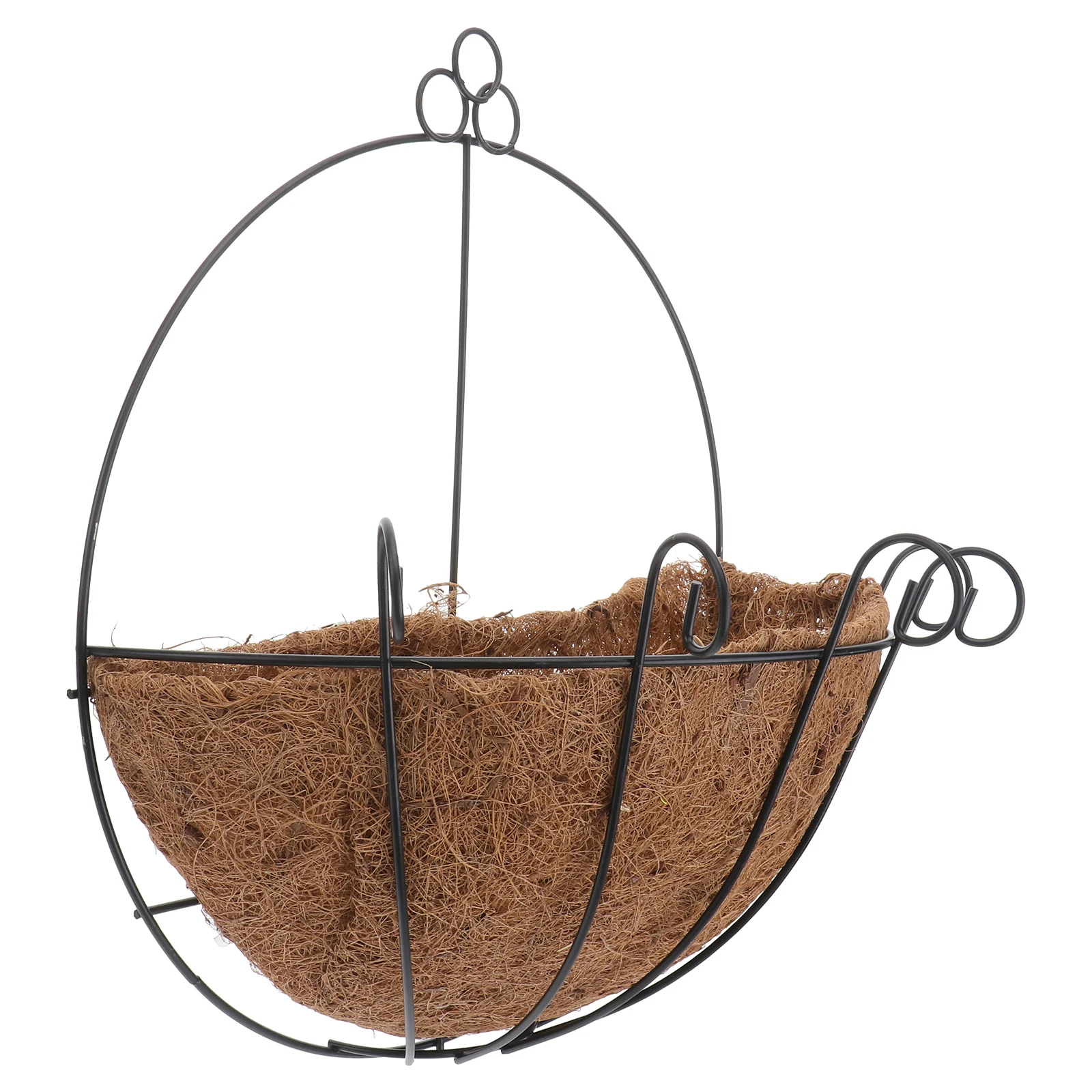 

12 Inch Hanging Flower Pot Durable Coconut Fiber Steel Wire Rustproof Balcony Decorative Planter Indoor Plants Saving Space Easy
