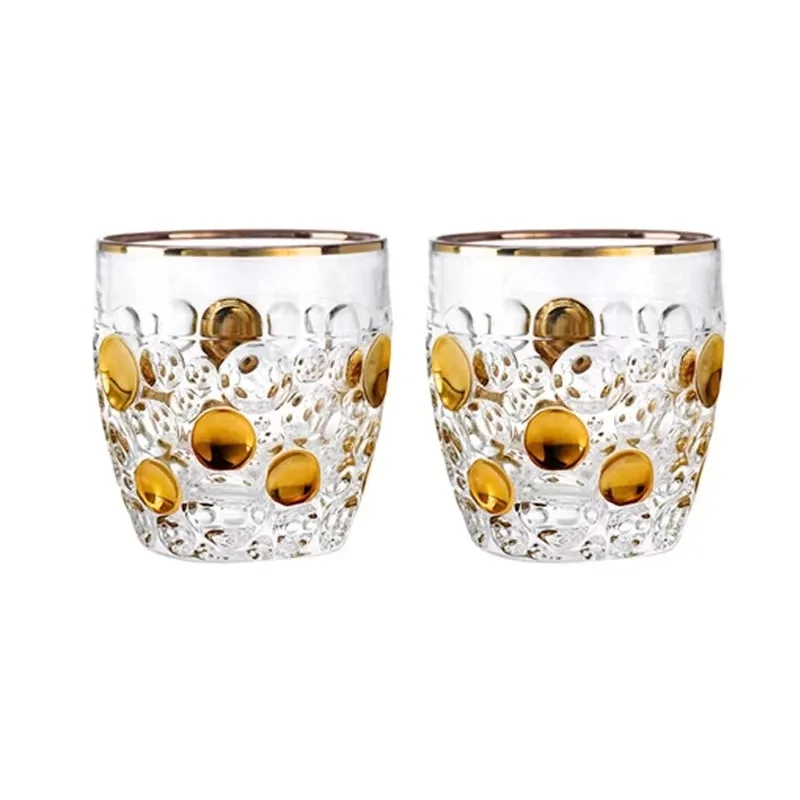 2 crystal glass pairs of juice wine cups, gift box.