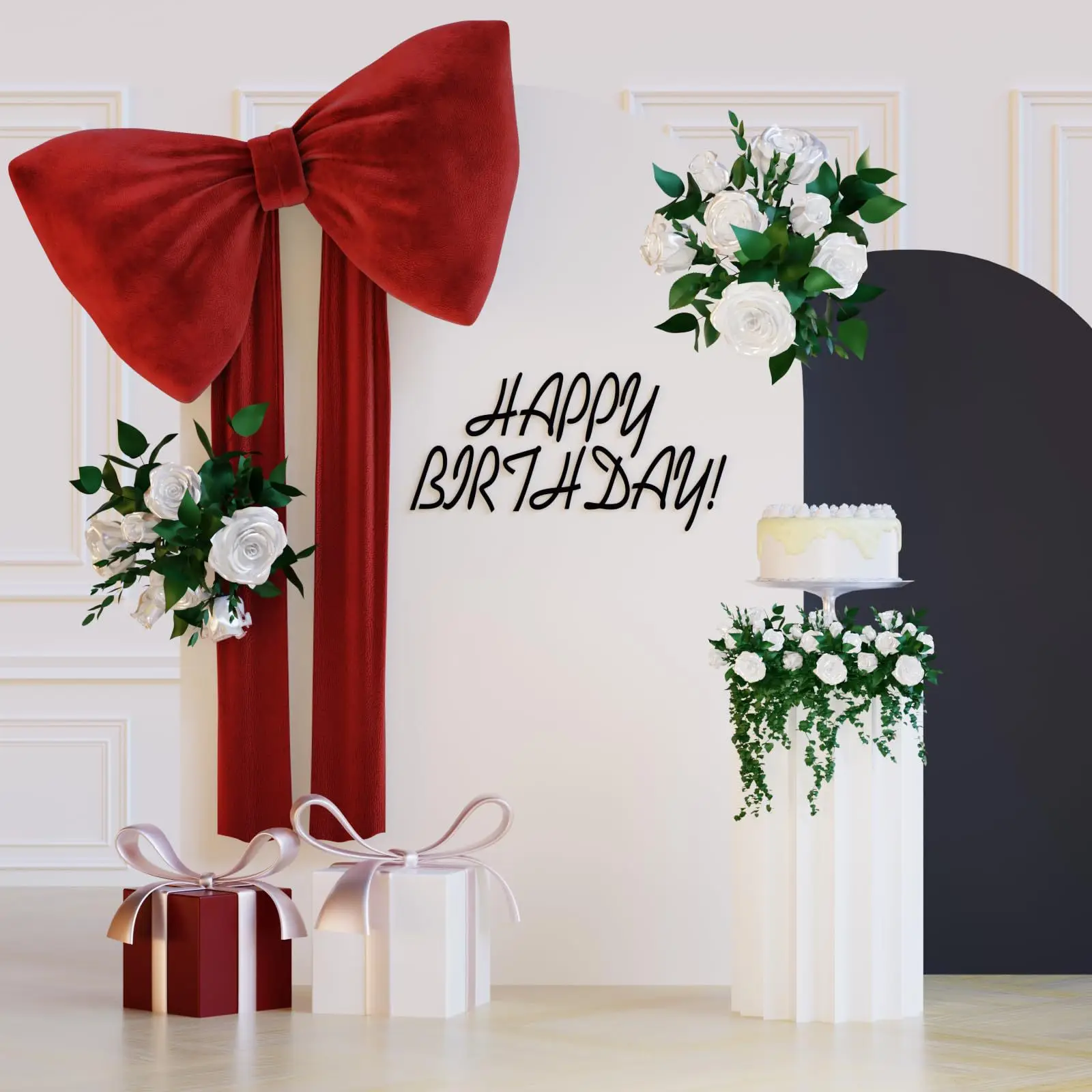 

Large Bow Ornaments Wedding Party Birthday Decoration Background Wall Etiquette Wall Decoration
