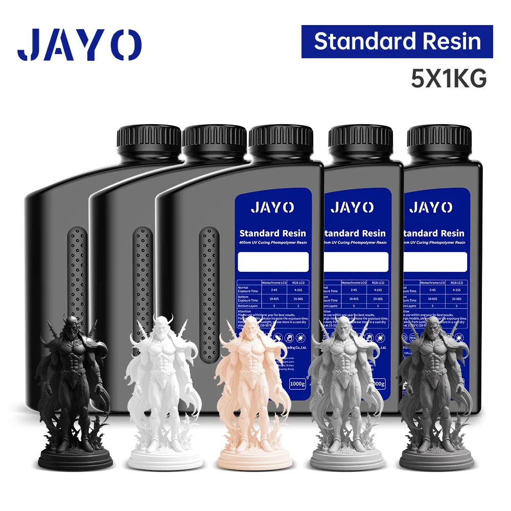 JAYO 5/10KG 3D Standard Photopolymer Resin 405nm 3D Printer Resin Fast Curing High Precision Low Shrinkage for 4K 8K LCD/DLP/SLA