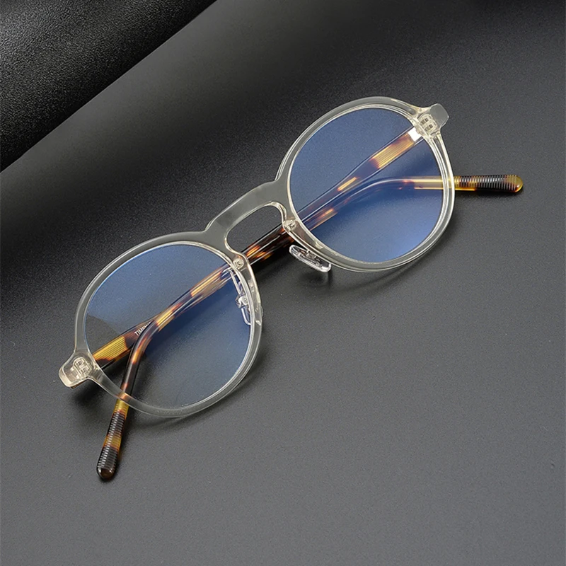 

Japanese Retro Round Acetate Glasses Frame Men Vintage Optical Myopia Prescription Eyeglasses Women Classic Brand Design Eyewear