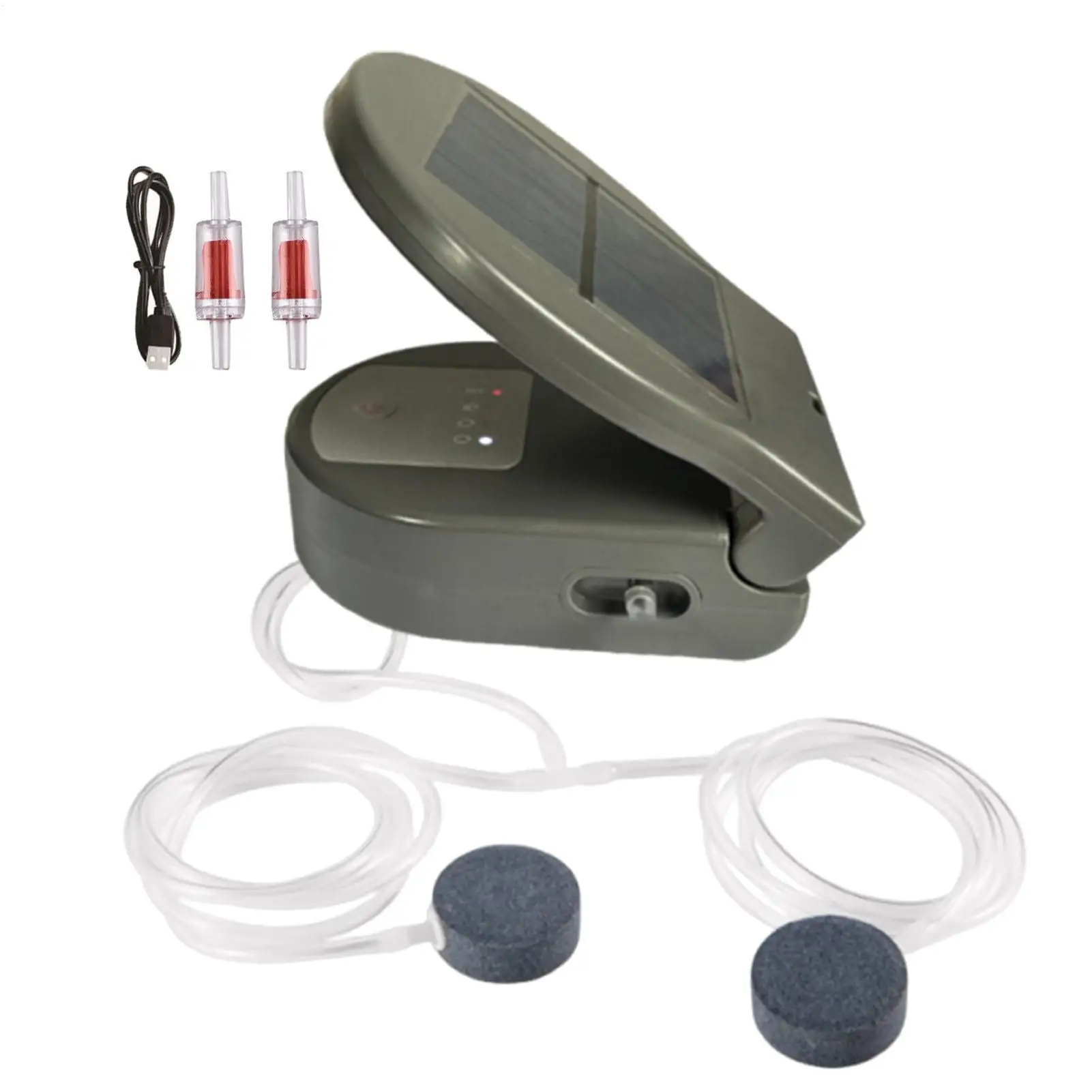 

Pond Aerator Solar Back Clip 2600 MAh Battery 3 Modes Portable Pond Aerator Solar Powered For Aquarium Outdoor Fishing Backyard