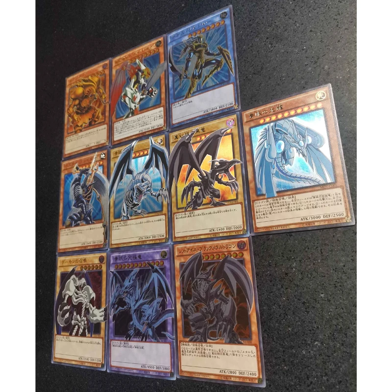10 STKS DIY Yu-Gi-Oh! Exodia Flash Card Anime Blue-Eyes White Dragon Collectible Card Cartoon Signature Card Kerstcadeau