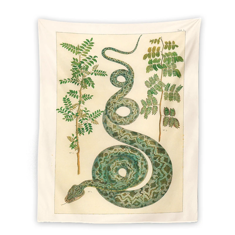 Floral Snake Tapestry Wall Hanging Psychedelic Botanical Celestial SnakeTapestry Hippie Wall Carpets Dorm Decor Wall Art Decor