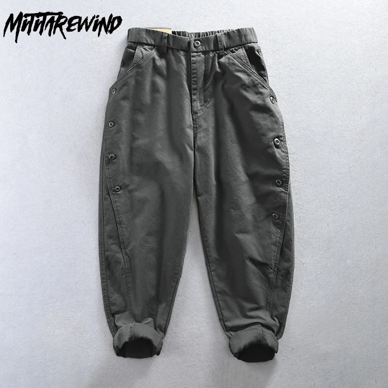 

Japanese Fashion Cargo Pants Man Streetwear Men Tapered Pants Spring Fall Causal Pure Cotton Baggy Pants Youth Men's Clothing