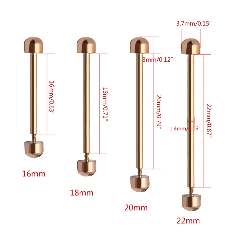 2 Pcs/pack Watch Strap Screw Pins Connection Rod Watch Lug Pins Band Link Rod Repair Tool 16mm 18mm 20mm 22mm