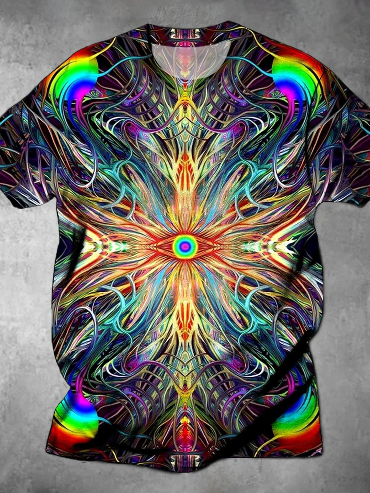 Hommes mode rue Art abstrait impression à manches courtes t-shirt hommes moderne urbain Streetwear col rond décontracté à manches courtes