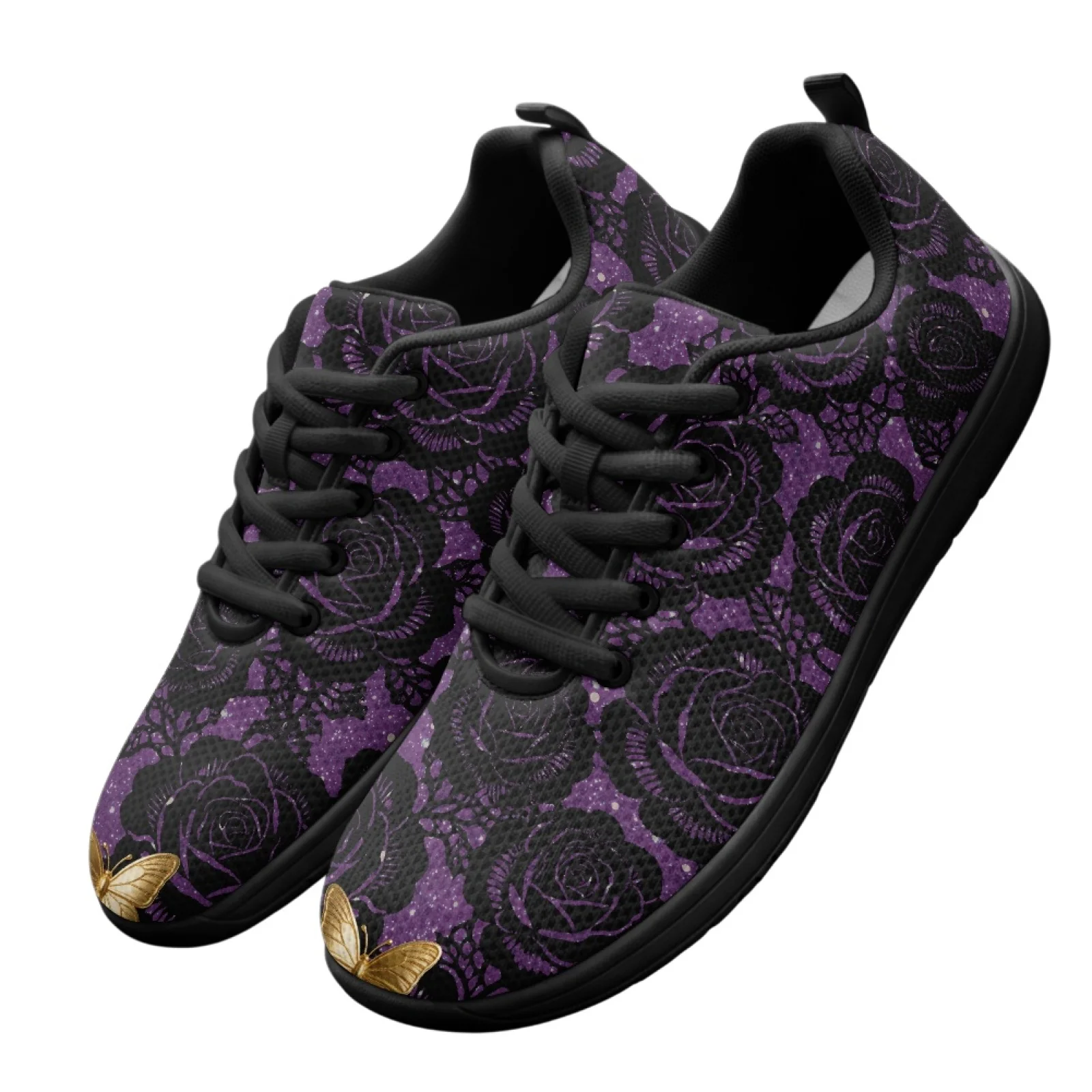 PENSTROLL Purple Rose Mens Running Shoes Trail Running Sneakers for Elderly Lightweight Walking Shoes