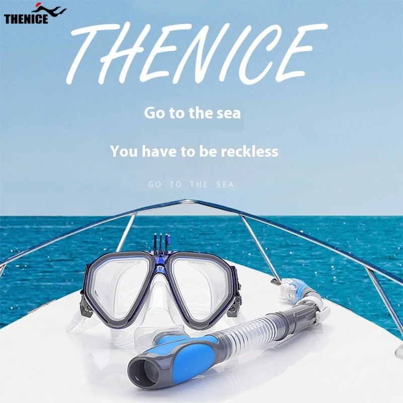 THENICE Snorkelen Masker Bril Volwassen Model Anti-Fog Een Stuk Gratis Duiken Snorkel Zwembril Duikbril