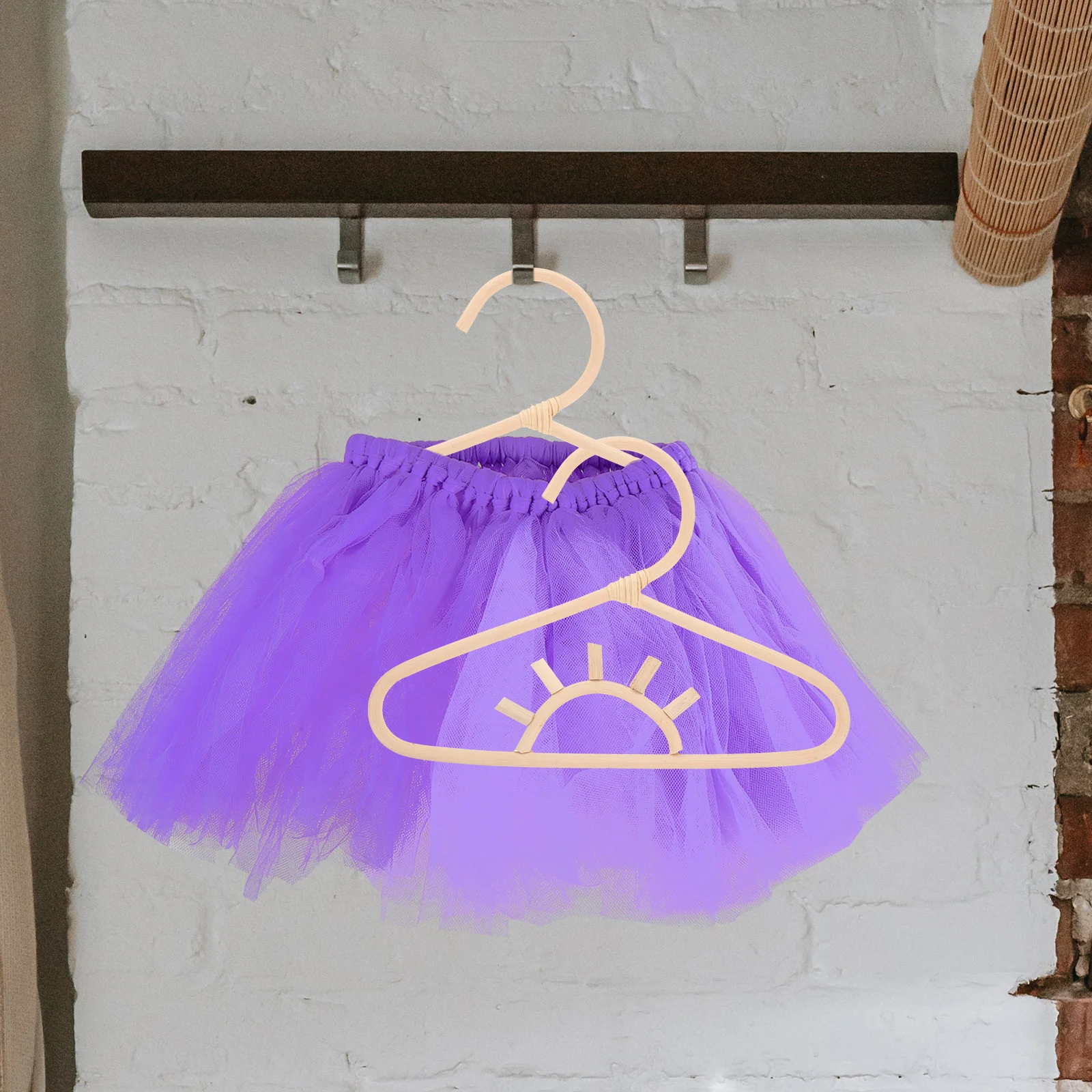 

Rattan Kids Clothes Hanger Natural Color 30cm Lightweight Baby Clothing ganizer Wall Shelf Infant Room Decor