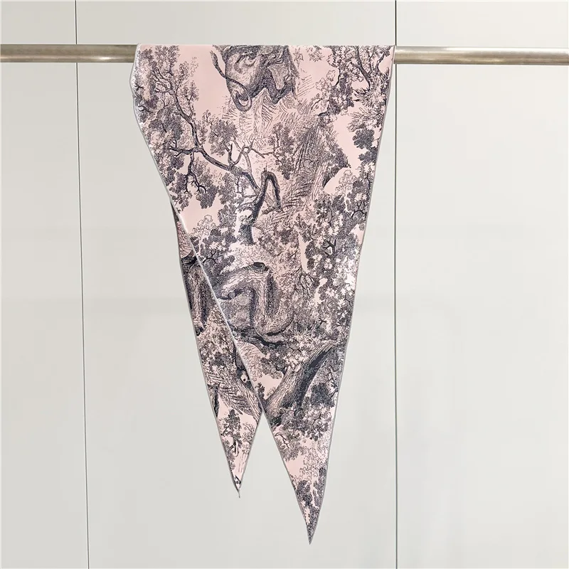 

Rhombus Shape Silk Scarfs for Women Luxury Hand Rolled Shawls Neck Bandanas Accessories Belt Hair Neck Scarves Foulard Femme