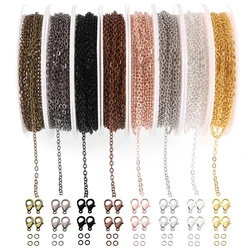 1 Set 3M Iron Cable Chains Link Chains With Jump Rings Lobster Clasps for Making Jewelry DIY Necklace Earring Bracelet Findings