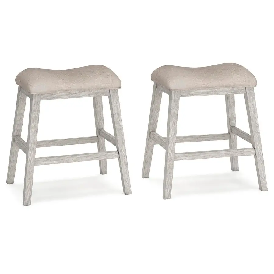 

Барные стулья Design by Ashley Skempton Modern, 24 дюйма, с обивкой, 2 штуки, цвет белый меланж