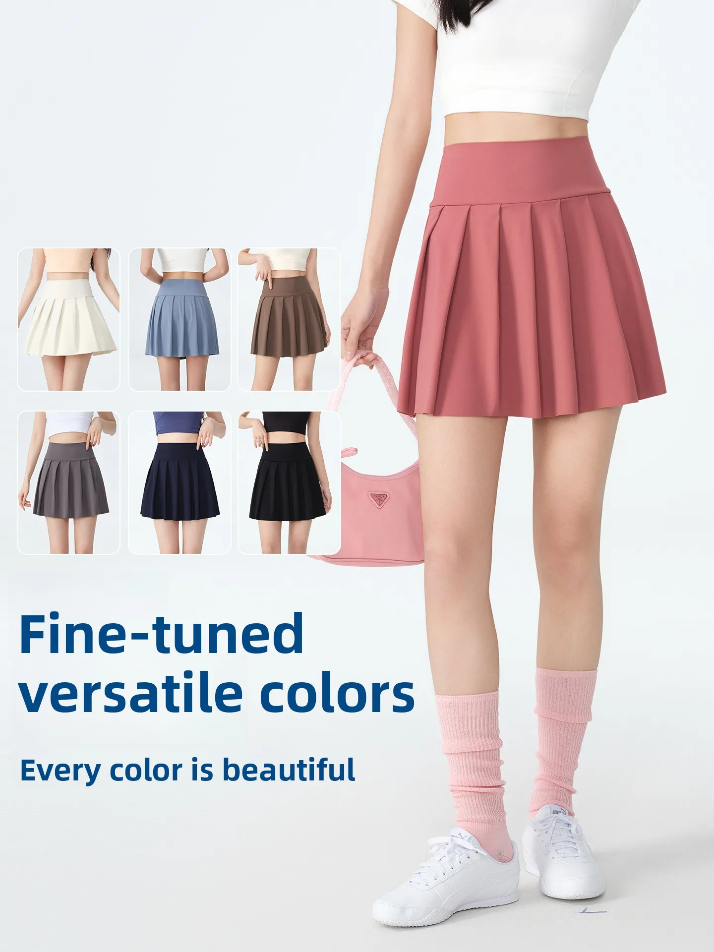 Spor ey ket f Jupe d'été fine pour femme Tennis Fitn A-Line plissée Anti-lumière jupe ort douce et confortable haute...