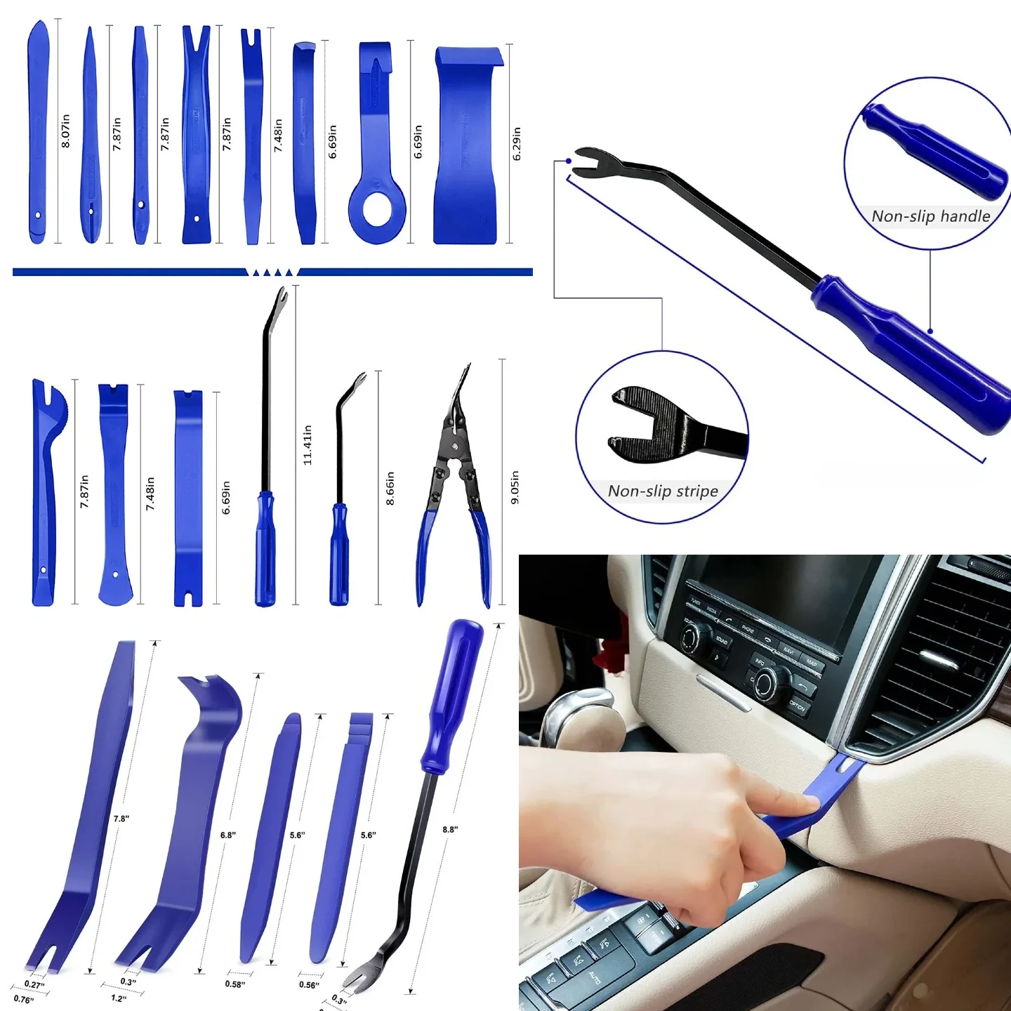 19/11/5/4/1PC Auto Dismantle Tools Kit - Easy-to-Use Plastic Pry Tool Set for Car Door Clips, Radio Panels & Audio Repair