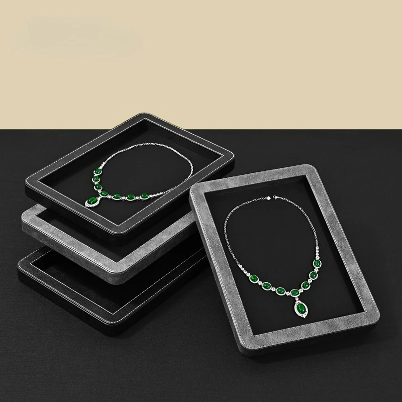 

Поднос для ювелирных изделий, высококачественный поднос для демонстрации ювелирных изделий из искусственной кожи, золото, серебро, нефритовый поднос для просмотра ювелирных изделий