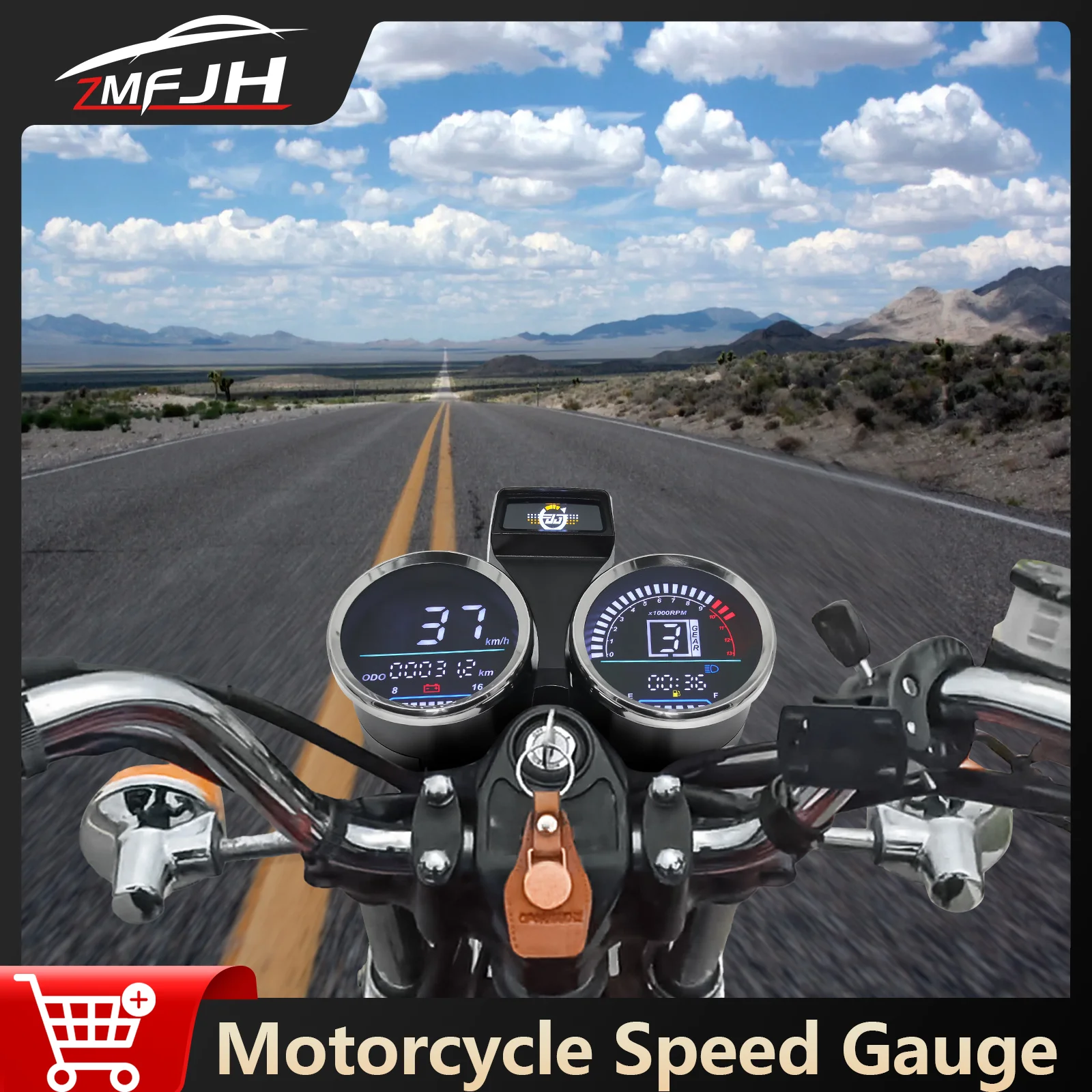 

Для Suzuki GN125/150 мотоциклетный спидометр, тахометр, цифровой одометр, MPH км/ч, индикатор скорости, водонепроницаемая приборная панель