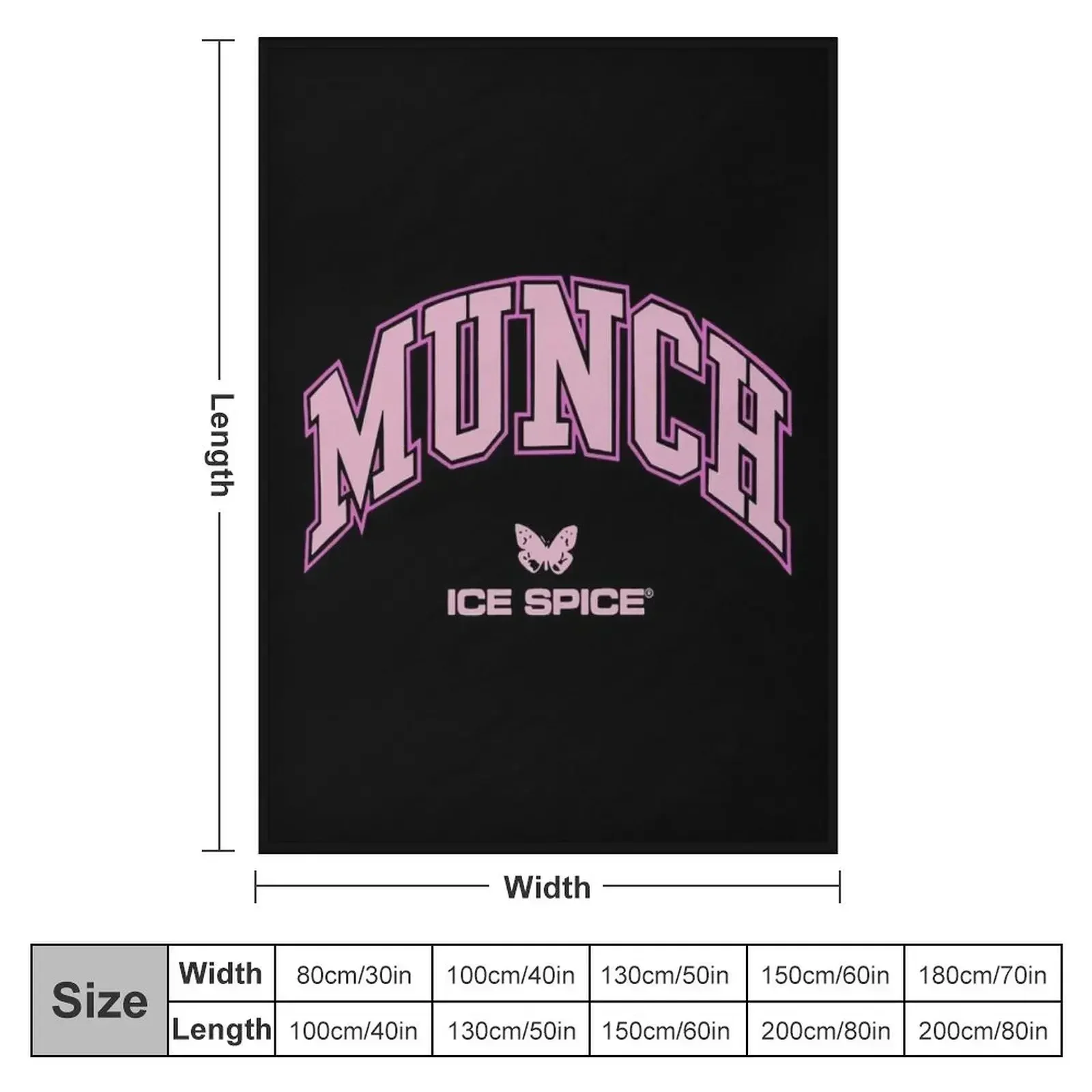 MUNCH-ICE Throw Blanket couch cozy soft plush fuzzy picnic outdoor blanket