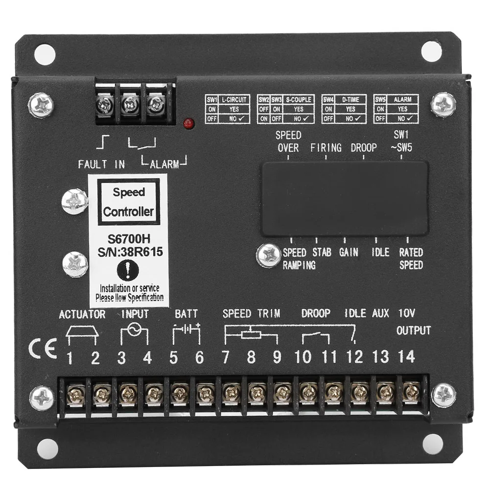 Generator Speed Controller Multifunction Adjustable S6700H Speed Controller High Temperature Resistance for  Generator