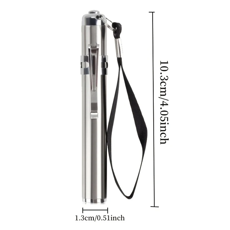 1pc Stainless steel Mini LED Flashlight Keychain light Travel emergency lighting (battery not included) view 4