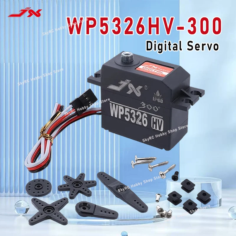 JX Servo WP5326HV-300 Servo numérique - couple 26 kg, étanche IP68, engrenage métallique, pour voitures, bateaux, chenilles et robotiques RC