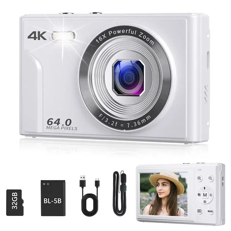 New! 4K Digital Camera Autofocus Vlogging Camera HD 64MP with 2.8