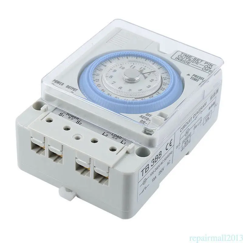 A20F-New TB-388 Rectangle 15 Minutes / 96 Times Switch Timer Without Battery