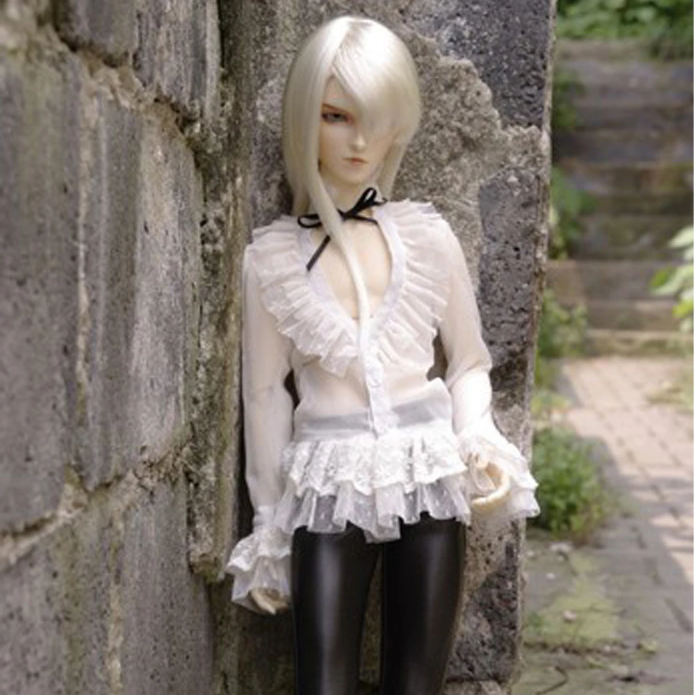 

D03-N440 children handmade toy 1/3 1/4 #70 doll BJD/SD doll's clothes white lace shirt 1pcs