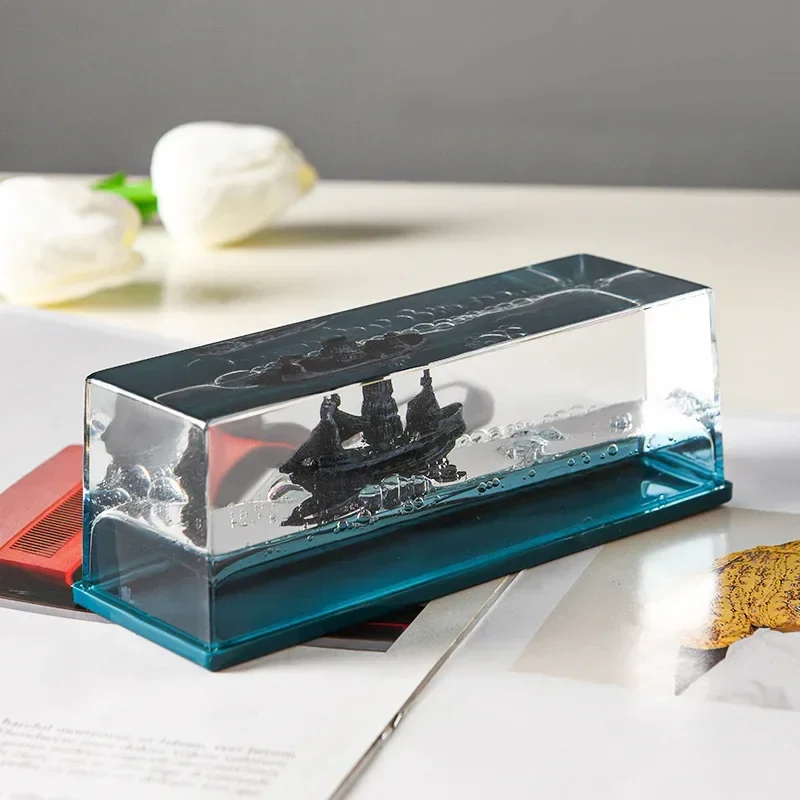 Yiyi Home TikTok Cruise Ship Fluid Drift Bottle Desktop Decoration Boys Birthday Gift Table with Titanic