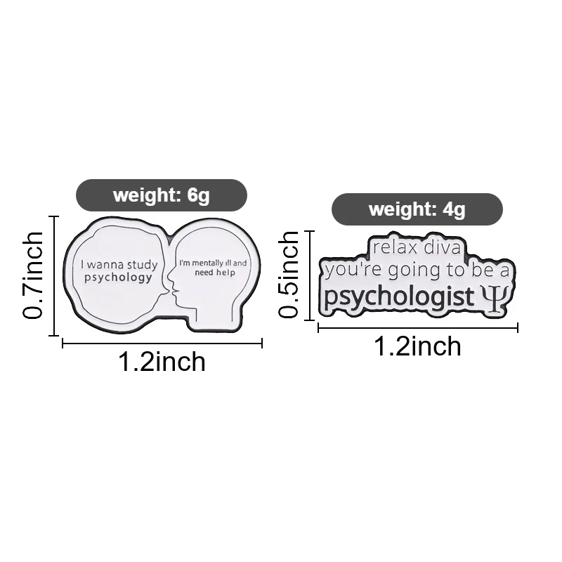 Psychology Student Sarcastic Enamel Pins Psi Symbol Ψ Mental Health Brooches Lapel Badges Psychologist Jewelry Gift for Friends