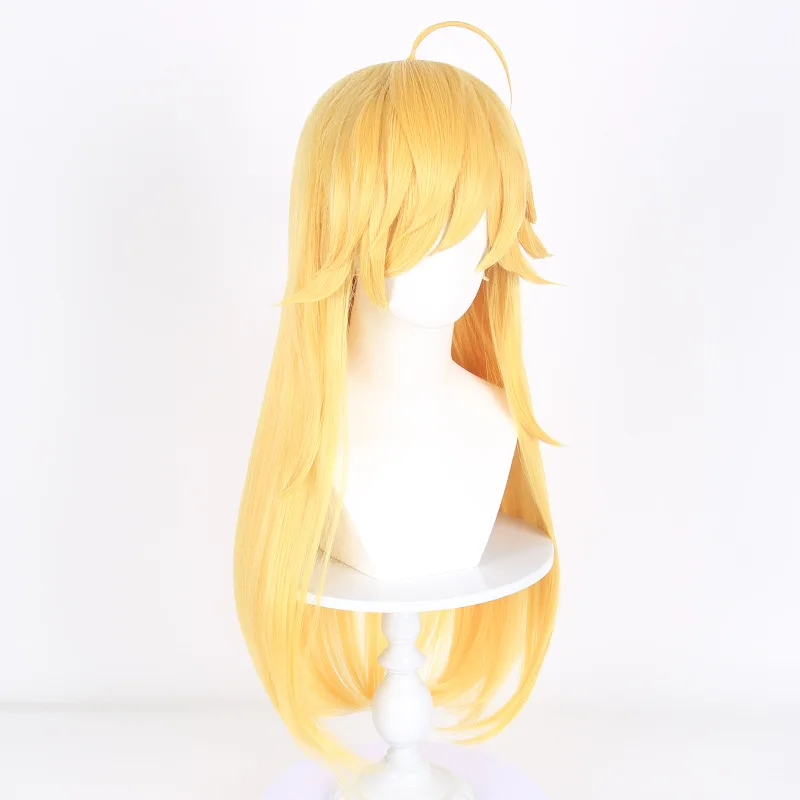 Perruque de Cosplay Pandy avec culotte ange à bretelles, haut blond du cuir chevelu