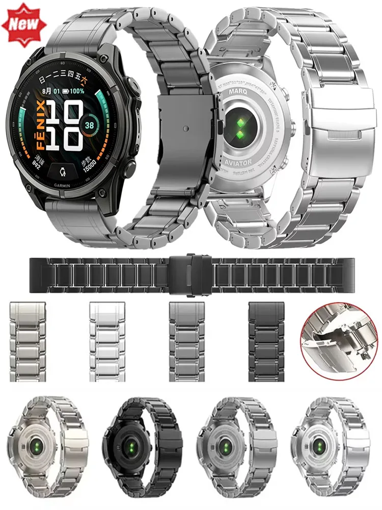 26 mm, 22 mm, tytanowa bransoleta QuickFit do zegarków Garmin Fenix 9/9 Pro/8 (rozmiar 51/47 mm), zamienna bransoleta ze stopu do zegarków Garmin Tactix 8/Fenix 7. — Zdjęcie 2 z 2