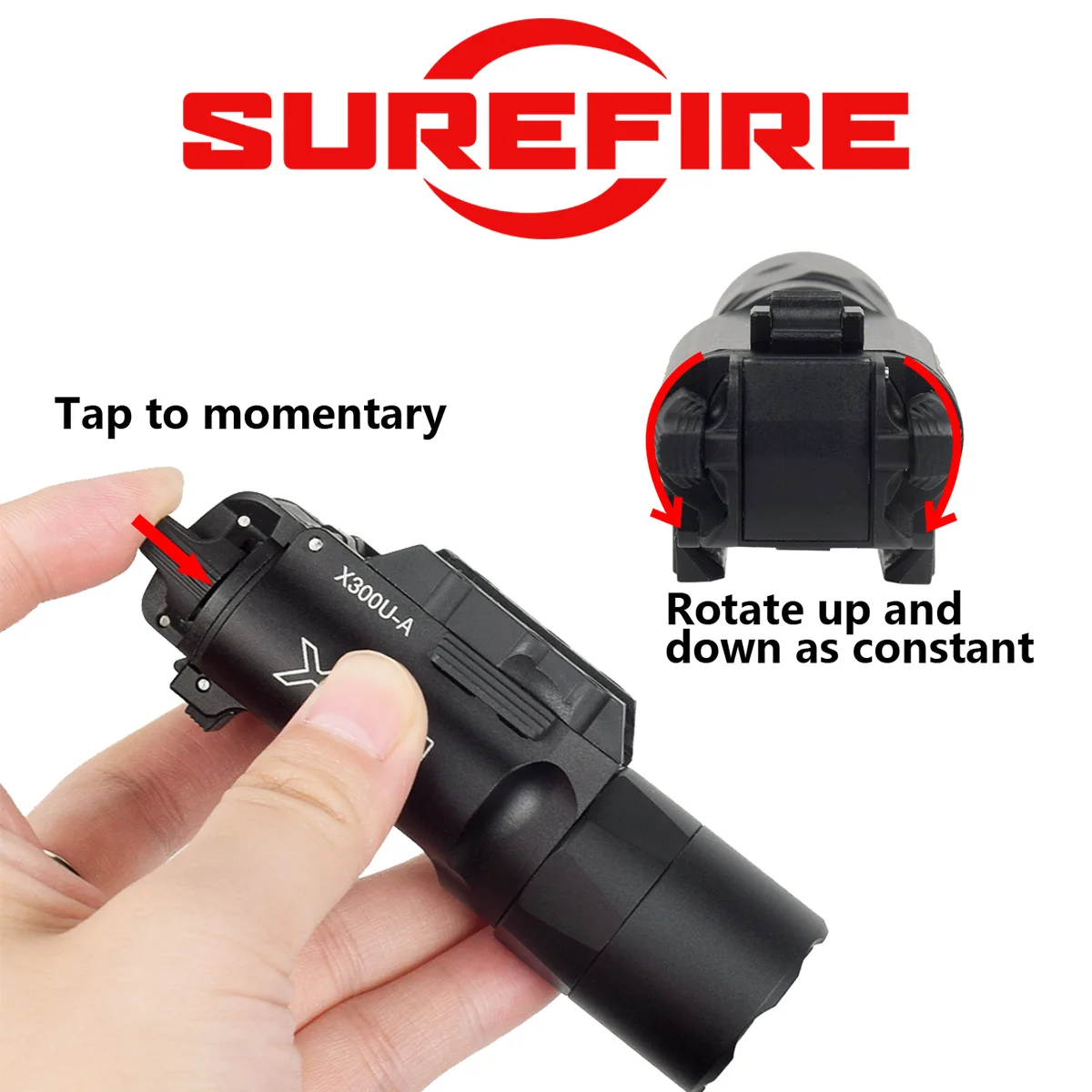 SureFire X300 X300U Ultra X300V XH35 Metal Tactical Strobe LED Light Fit 20mm Rail Airsoft Hunting Flashlight view 6